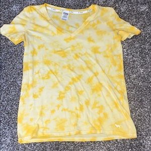 Small PINK yellow tie dye tee
